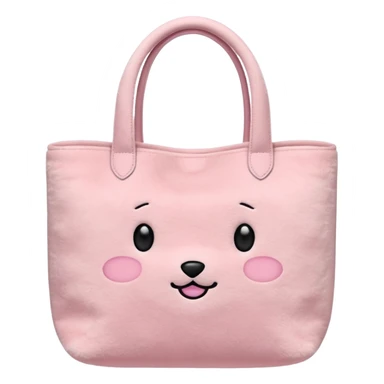 Aesthetic pink plush tote bag sticker