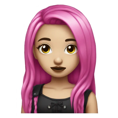 Cute goth with long hot pink hair  sticker
