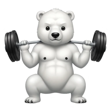Polar bear lifting weights sticker