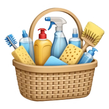 cleaning basket with nuteral color sticker
