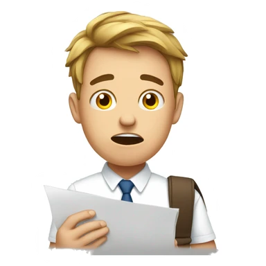 a young man who fails an exam and is frustrated with the documents he fails sticker