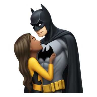 Batman kissing a reda hair girl  sticker