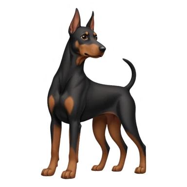 black and tan doberman with floppy ears sticker
