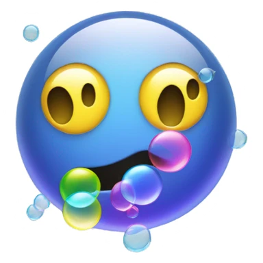 Smiley face blowing bubbles sticker
