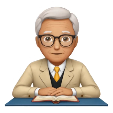 old male Librarian in foreign countries with glasses and librarian uniform sitting in library infront of bookshelf sticker