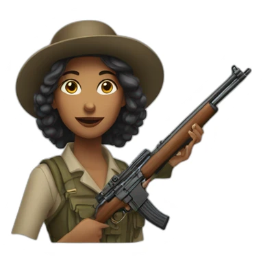 Rifle lady sticker