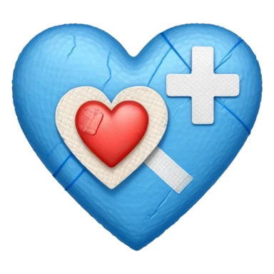 blue heart with a bandaid sticker