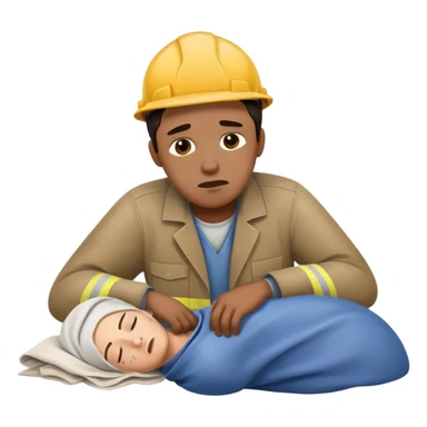 labour worker passed out sticker