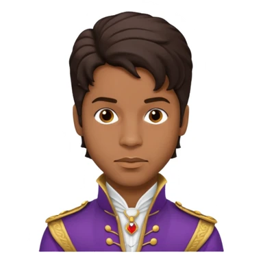 Prince Rogers Nelson with dark brown hair sticker