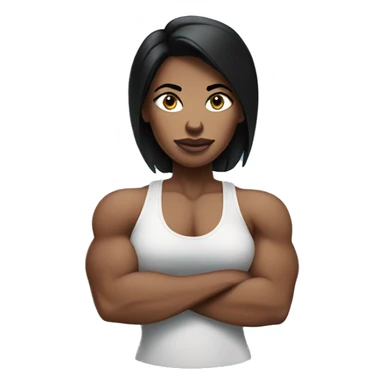 Muscle mommy with blue eyes and black hair sticker
