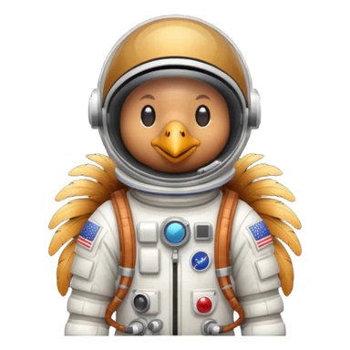 pixel-art chicken astronaut sticker