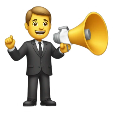 man with loudspeaker sticker