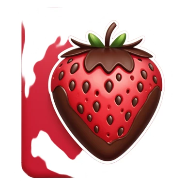 Chocolate covered strawberry sticker