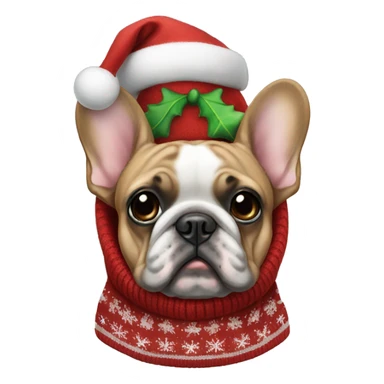 Frenchie in a Christmas jumper sticker
