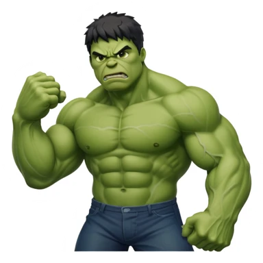 Create the Hulk flexing his arm muscles in anger sticker
