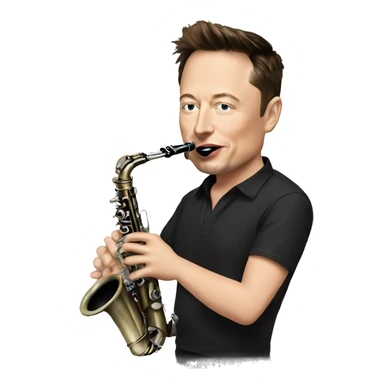 Elon musk shredding a clarinet sticker