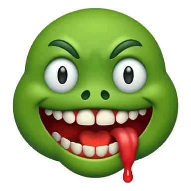 Evil greedy hungry salivating emoji sticker