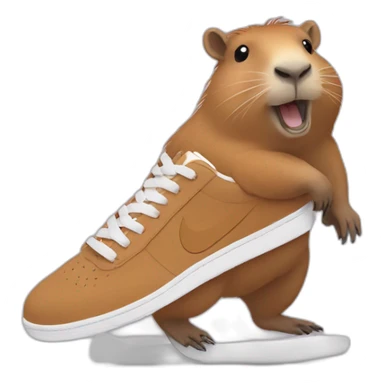 Capybara in Nike sneakers goes to the right sticker