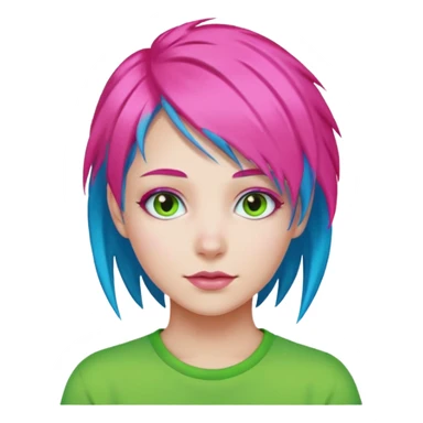 Neon Haired People different person,different hair color,1 person sticker