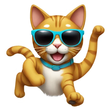 Dancing cat with sunglasses sticker