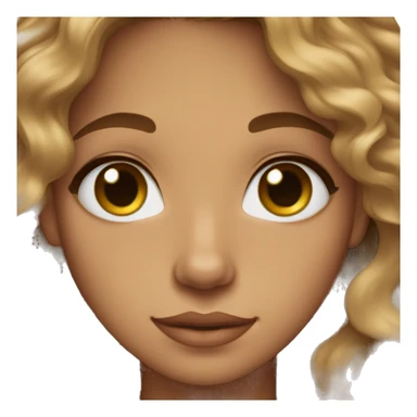 tan skin, blue eyes, wavy hair, tall, few freckles sticker