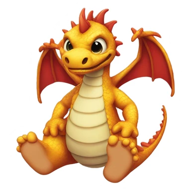 Fliegender Drache mit Flipflops an sticker