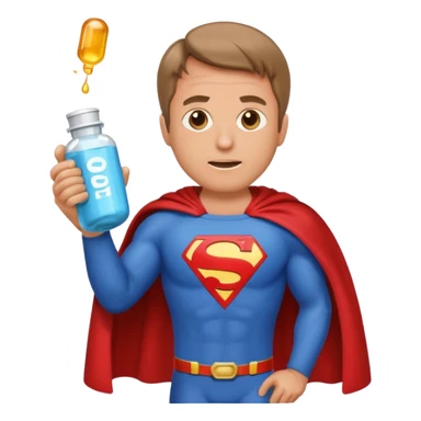 RFK Jr emoji with a superhero cape zapping a giant pill bottle labeled 'Big Pharma' sticker