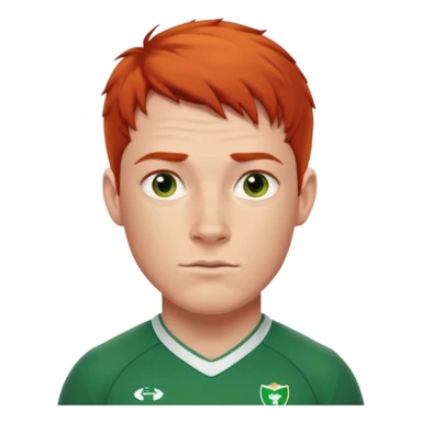 irish rugby player with very short red hair sticker