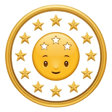Can u make a emoji with 15 stars in a circle no face no nothin just lines and nothing in the middle and the stars have nothing it in too sticker
