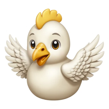 Me podrías hacer un emoji de un pollo con alas de ángel y cuernos de pony sticker