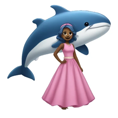 Una ballena con un vestido sticker