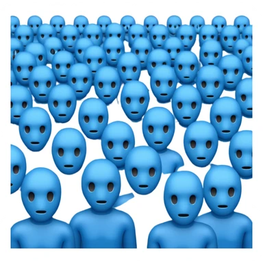 create an emoji for a group of actors with no face, all blue like in the ios emoji. a crowd.  sticker