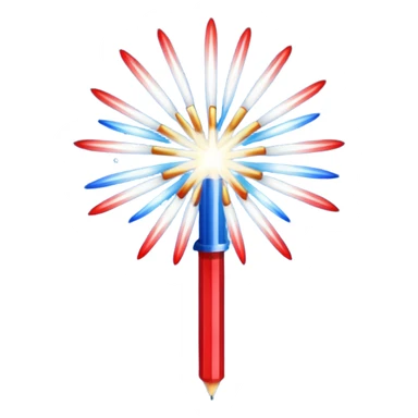 sparkler emoji with red, white, and blue colors for the Fourth of July sticker