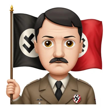 Hitler holding nazi flag sticker