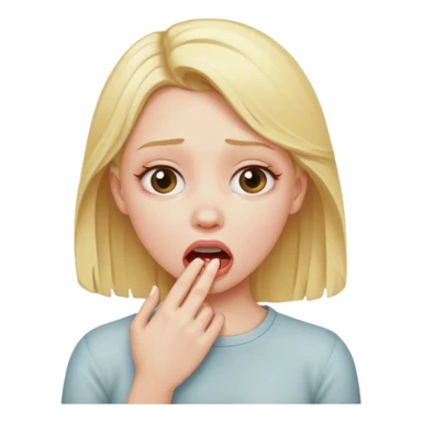 Blonde girl choking herself  sticker