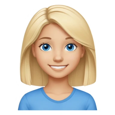 teen girl with Latina makeup, blue eyes, medium length,blonde hair and hot sticker