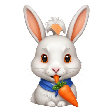 A rabbit nibbling on a carrot, surprised by the flavor, portrait, bust up sticker