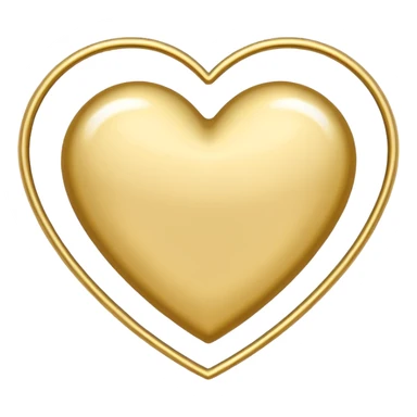 white heart with a gold outline sticker