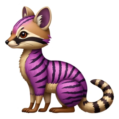 Purple red striped spotted dotted flecked exotic patterned tribal Numbat-Civet-Genet-Caracal-Cheetah-fusion (full body) sticker