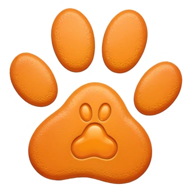 a very pale pastel orange pawprint sticker