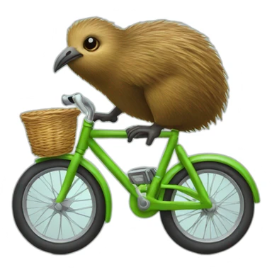 kiwi bird on a bike sticker