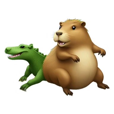 capybara riding on crocodile sticker