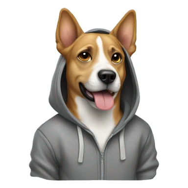 Dog wearing the hoodie sticker
