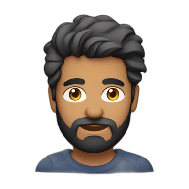 sri lankan 25 year old handsome and stylish guy with a beard with a frowning face sticker