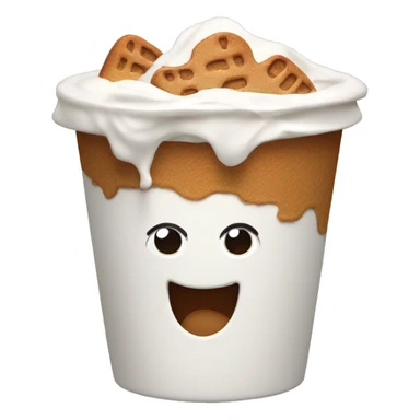 Yoghurt with smashed gingerbread on  sticker