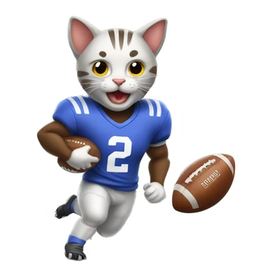 cat playing football sticker
