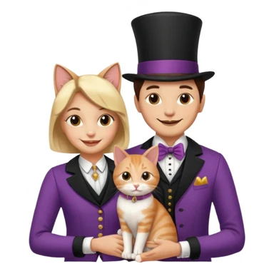 magician couple and th@ClashOfClansShopNo1eir pet cat sticker
