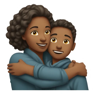 Mom and son sharing a warm hug sticker