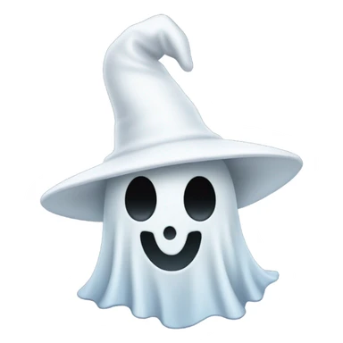 Ghost with a pointy white hat sticker