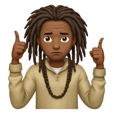 Thumbs down black skinned guys with dreads with his thumbs pointing down sticker